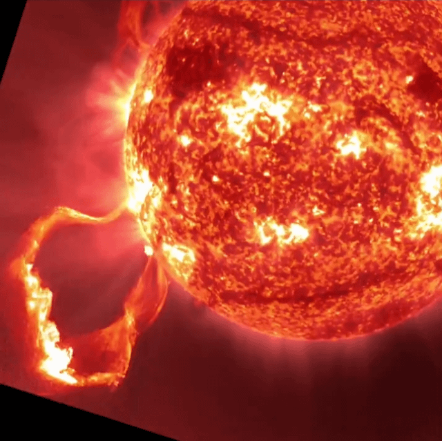 Solar plasma eruption up close