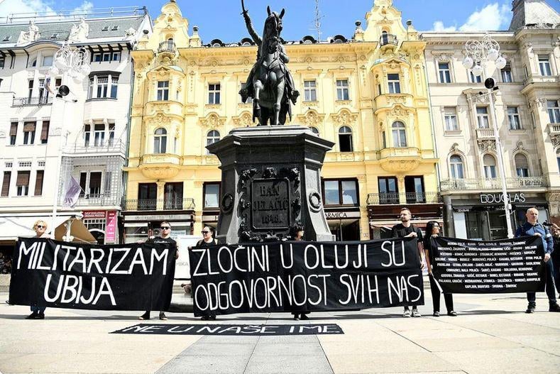 In Zagreb, activists spread bids against the celebration of the Storm action