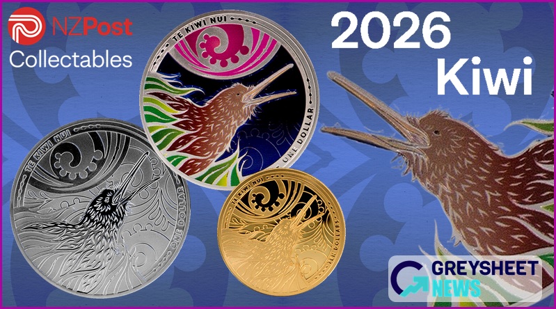 enlarged image for New Zealand. 2026-Dated Gold and Silver Kiwi Proof Coin Series Launches New Concept in Design