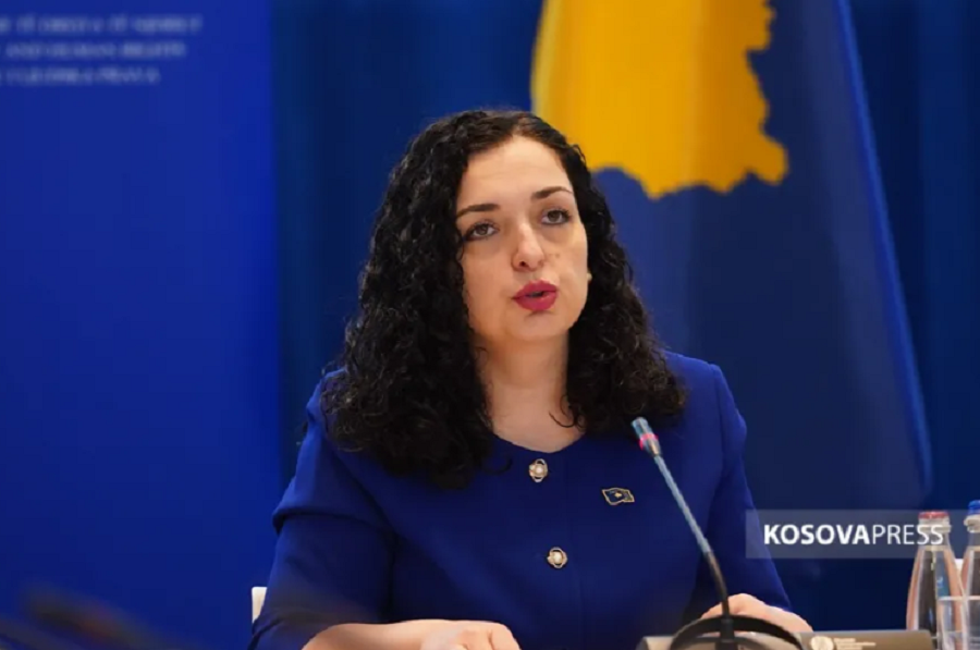 President Osmani reacts after anti-Albanian chants at the North Macedonia-Romania match • KosovaPress