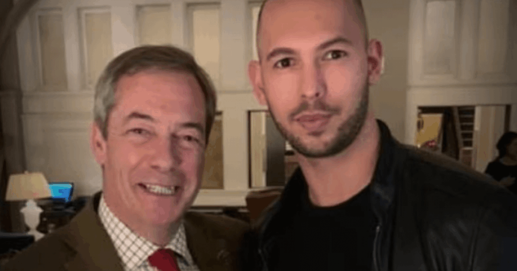 Nigel Farage Accused Of Supporting Andrew Tate In Labour Ad