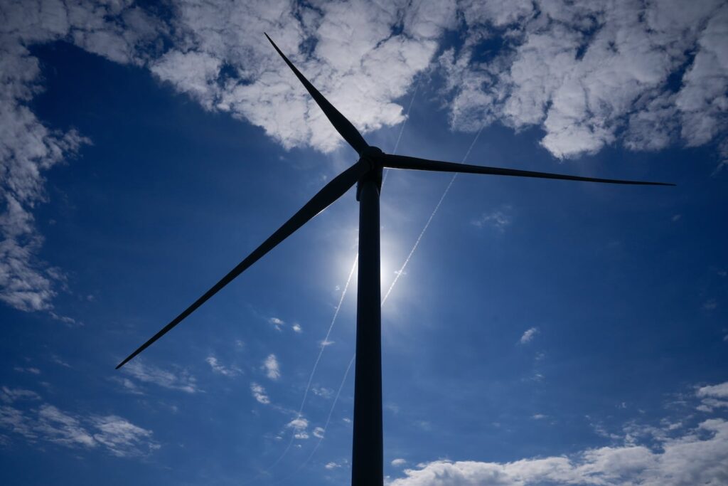 South Fork Wind turbines are seen off the coast of Block Island, R.I., October 2024.
