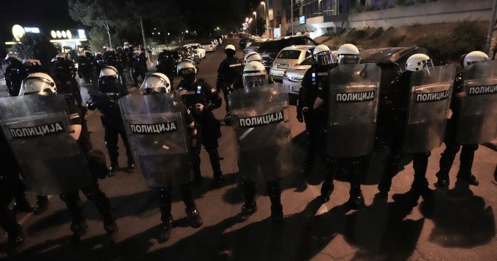 Serbian leader vows tough response to protesters following riots – The Irish News