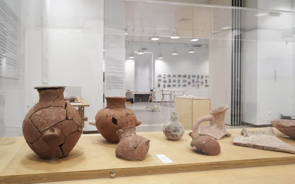 Cycladic figurines from Keros, excavated on Keros.