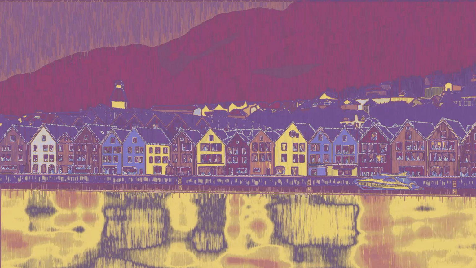 I made an animation of bryggen from one of my digital drawings :)