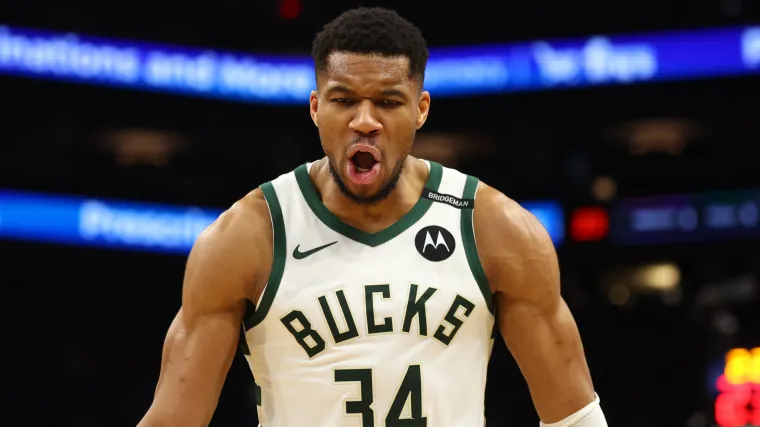 Giannis Antetokounmpo's stats today from Greece vs. Latvia will make you do a double take image