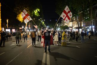 Protesters gather in Tbilisi, demanding the release of political prisoners, new elections, and an end to state propaganda on public television. May 24, 2025. 