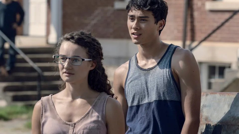 Kelley Mack as Addy and Joe Ando-Hirsh as Rodney in The Walking Dead. - Jace Downs/AMC