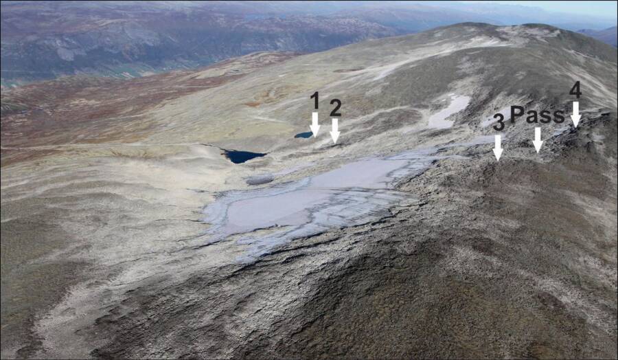 Aerial View Of Lendbreen Ice Patch