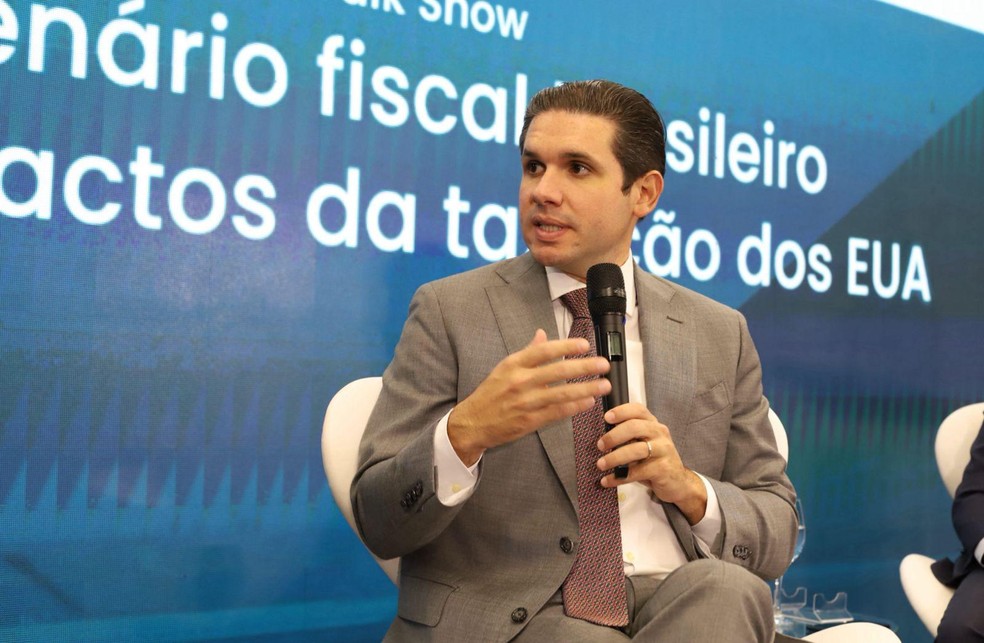Chamber of Deputies Speaker Hugo Motta at Wednesday's event — Foto: Daniel Fagundes/Valor