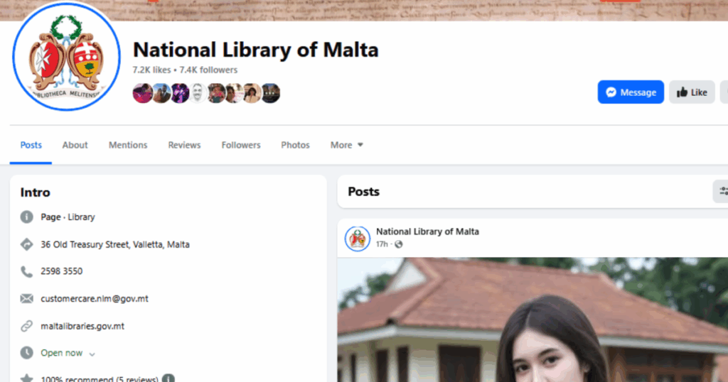 National Library Facebook page hacked