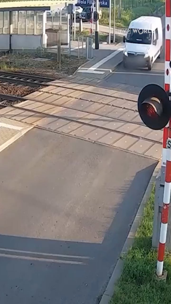 An Opel delivery truck collided with a Świnoujście-Krakow train — but miraculously, no one was injured.