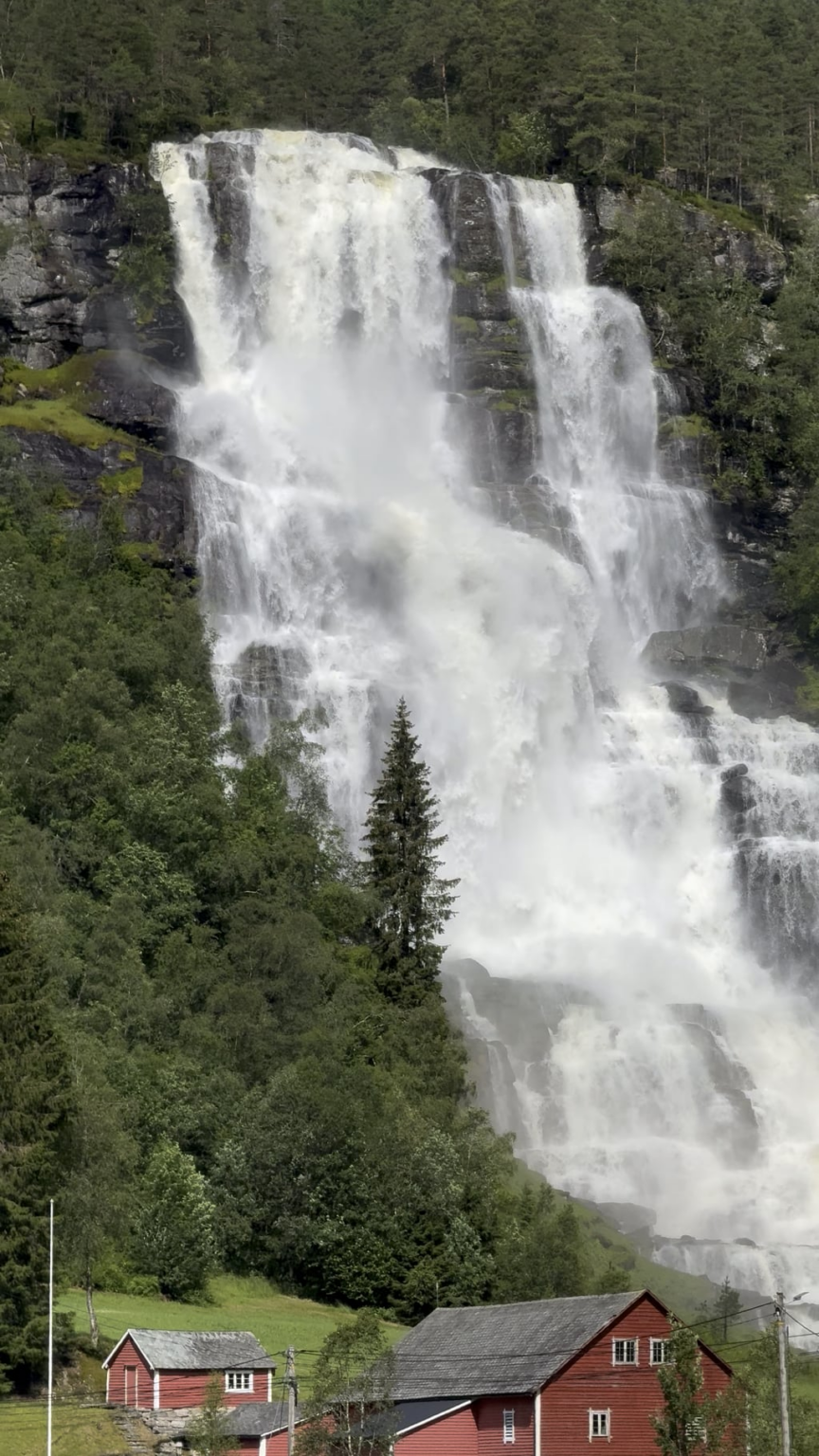 Saw this amazing waterfall on my way to Hafslo