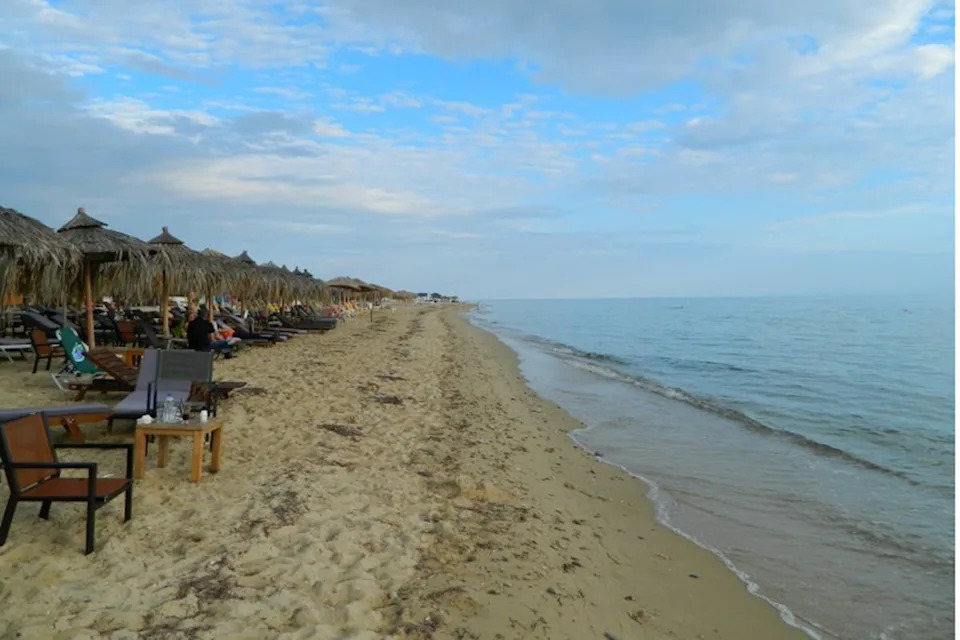 Ofryni beach in Kavala, where Michele Ann Bourda went missing while with her husband on Friday (Nikana Tourist Board)