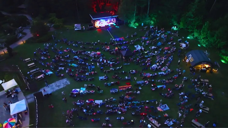 Aerial view of Gabis Arboretum in Valparaiso. Enjoy various tribute bands honoring Led Zeppelin, Rolling Stones, Grateful Dead and Prince during this year's Acorn Concert Series from June 20 to Sept. 12, 2025.