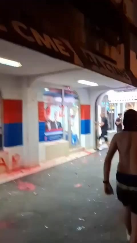 Destroyed SNS premises in Novi Sad