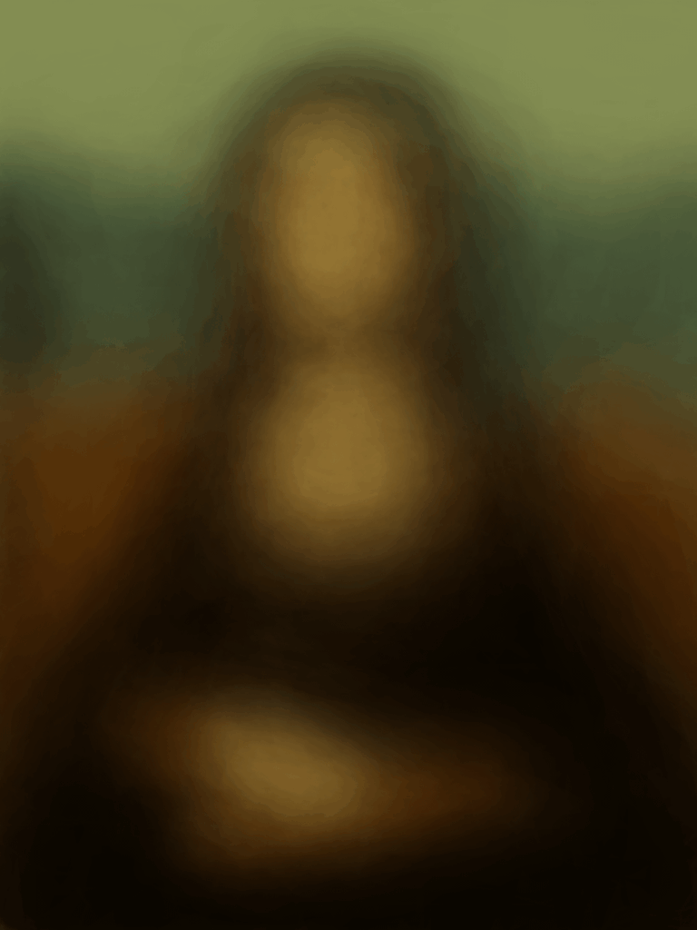[OC] Average of 256 hand-drawn copies of the Mona Lisa