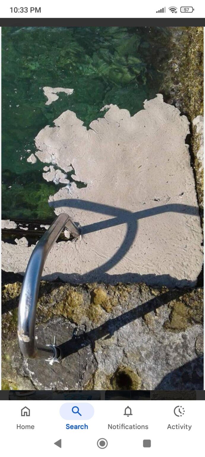 PSA; even if you don't see like this; it does not mean oil is not mixed with normal looking sea. try agitating sea surface with hand and smell it. thank me later...also I suspect that there was some massive machine lubricant spill not just fish farm stuff. different smells/texture