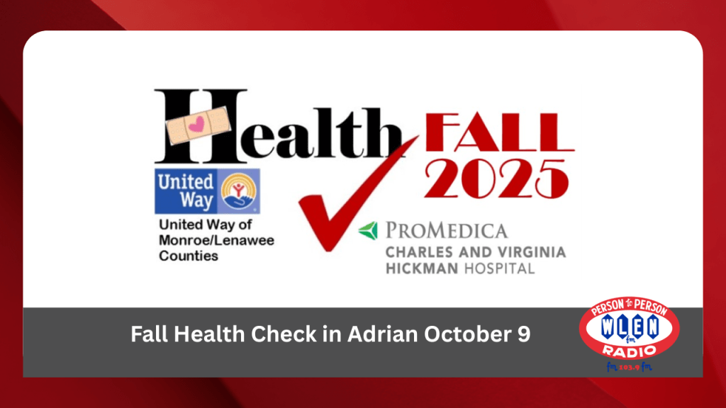 Fall Health Check in Adrian October 9