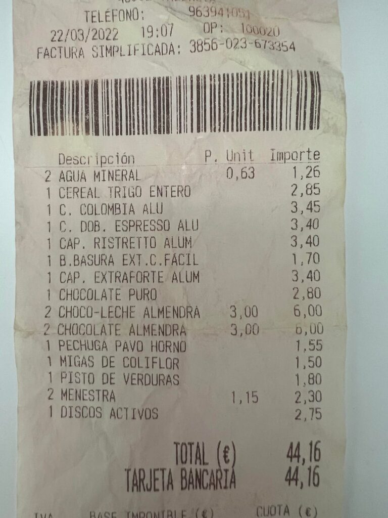 Mercadona & El Corte Inglés 2022 (prices)