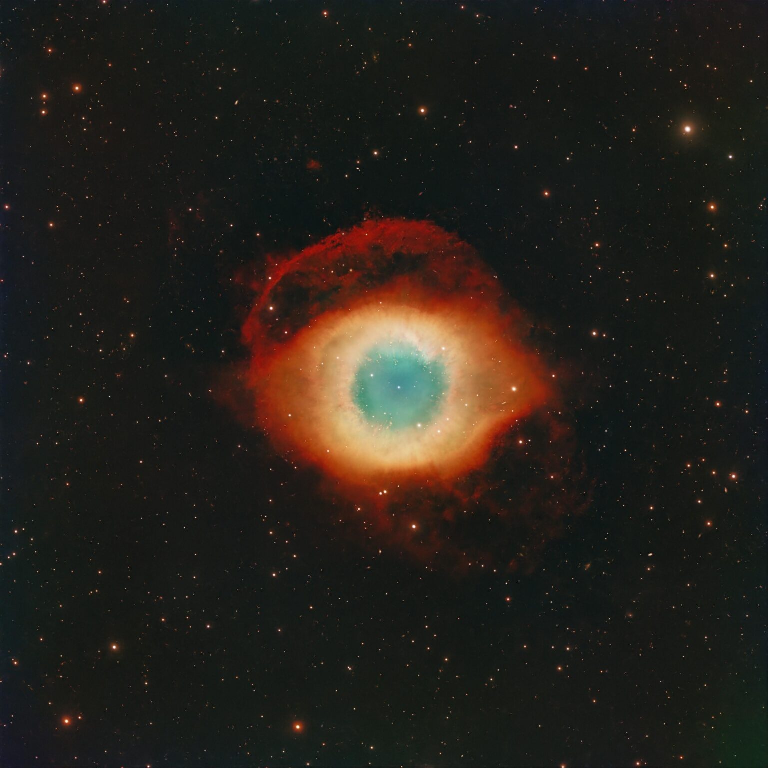 The Helix Nebula (NGC 7293) also called the 'Eye of God' nebula from my backyard in New Zealand, so it's sometimes called the Eye of Sauron nebula here