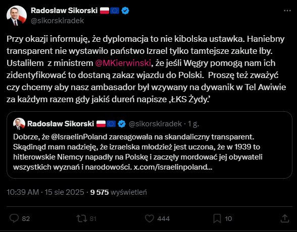 Sikorski with an unpopular but apt opinion