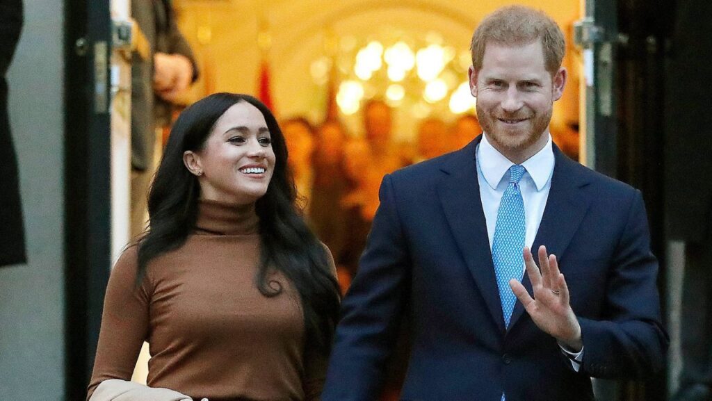 Britain's Prince Harry and Meghan, Duchess of Sussex leave Canada House in London. (AP Photo/Frank Augstein, File)