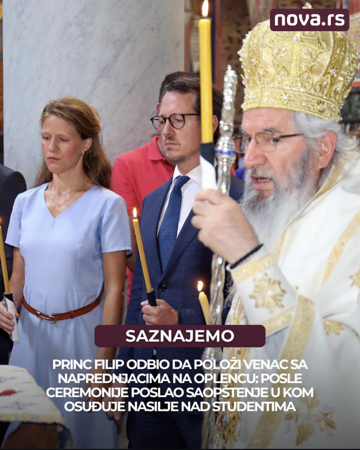 Prince Filip refused to lay a wreath with the progressives on the oscillection. After the ceremony, he sent a statement in which he convicts violence against students.
