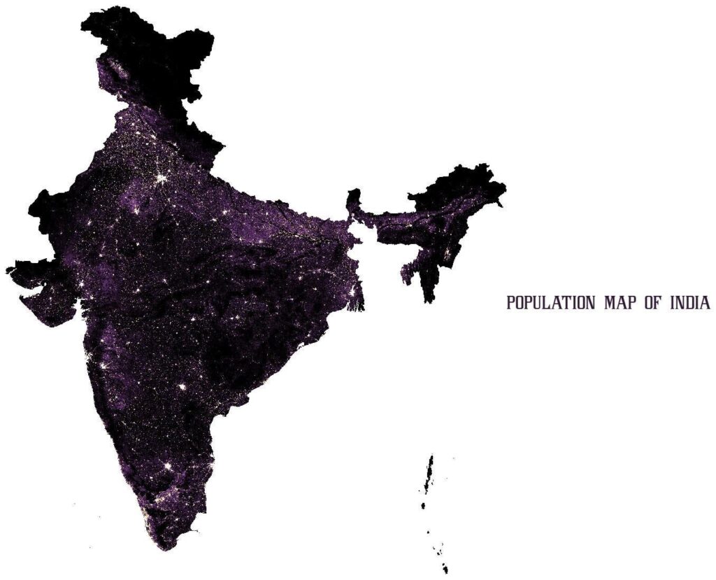 [OC] Population Distribution Map of India