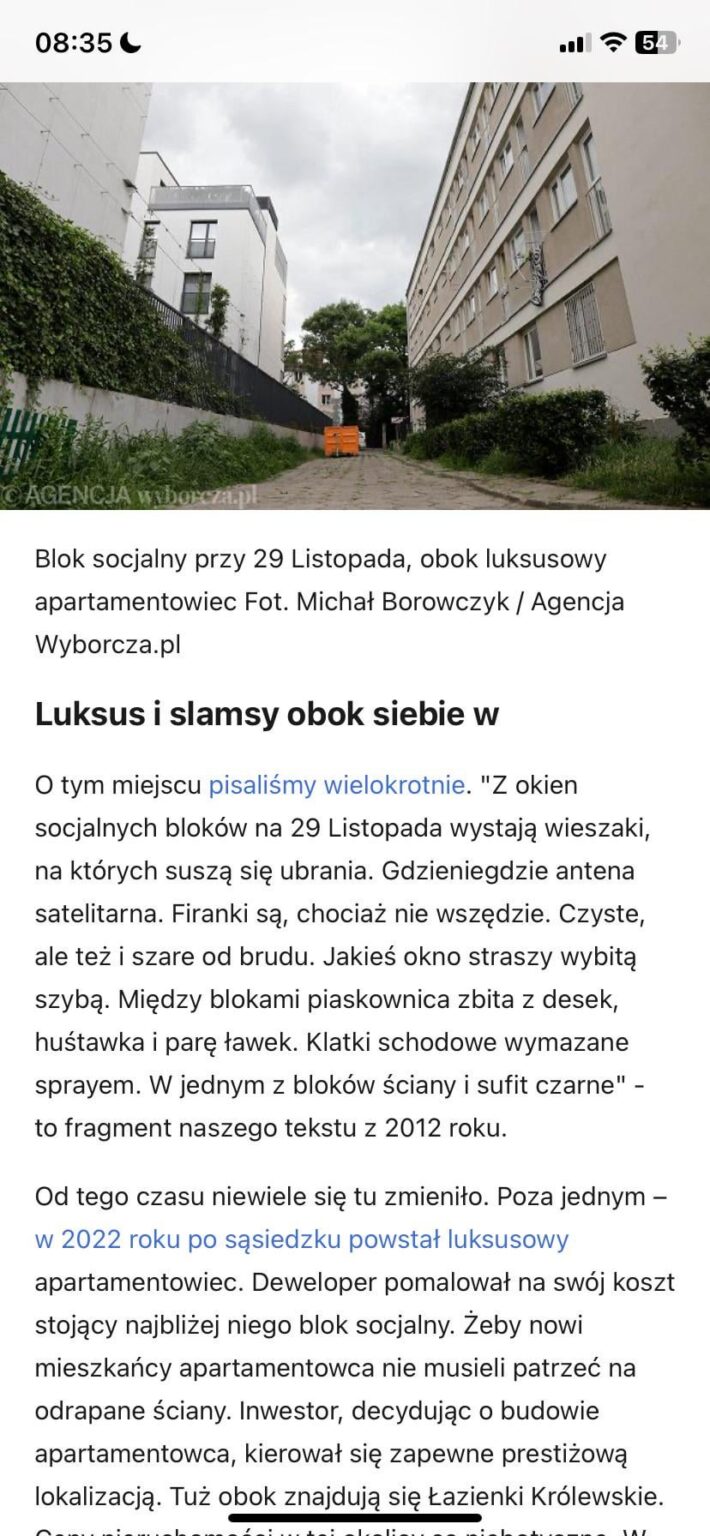 The author wanted to describe the Warsaw estate and described Poland