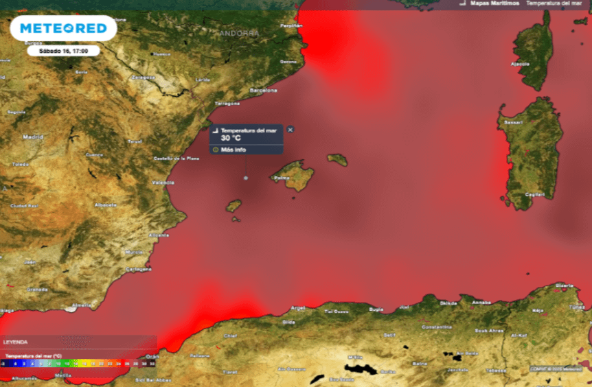 Mediterranean Sea temperatures have skyrocketed: two Spanish buoys have exceeded 30ºC.