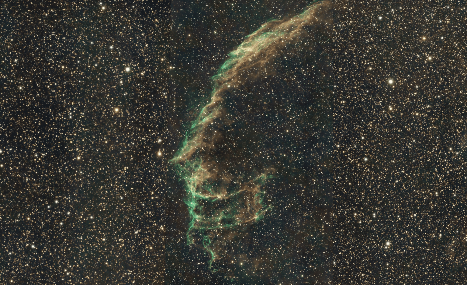C33 Veil Nebula. I see a face can't decide of what.