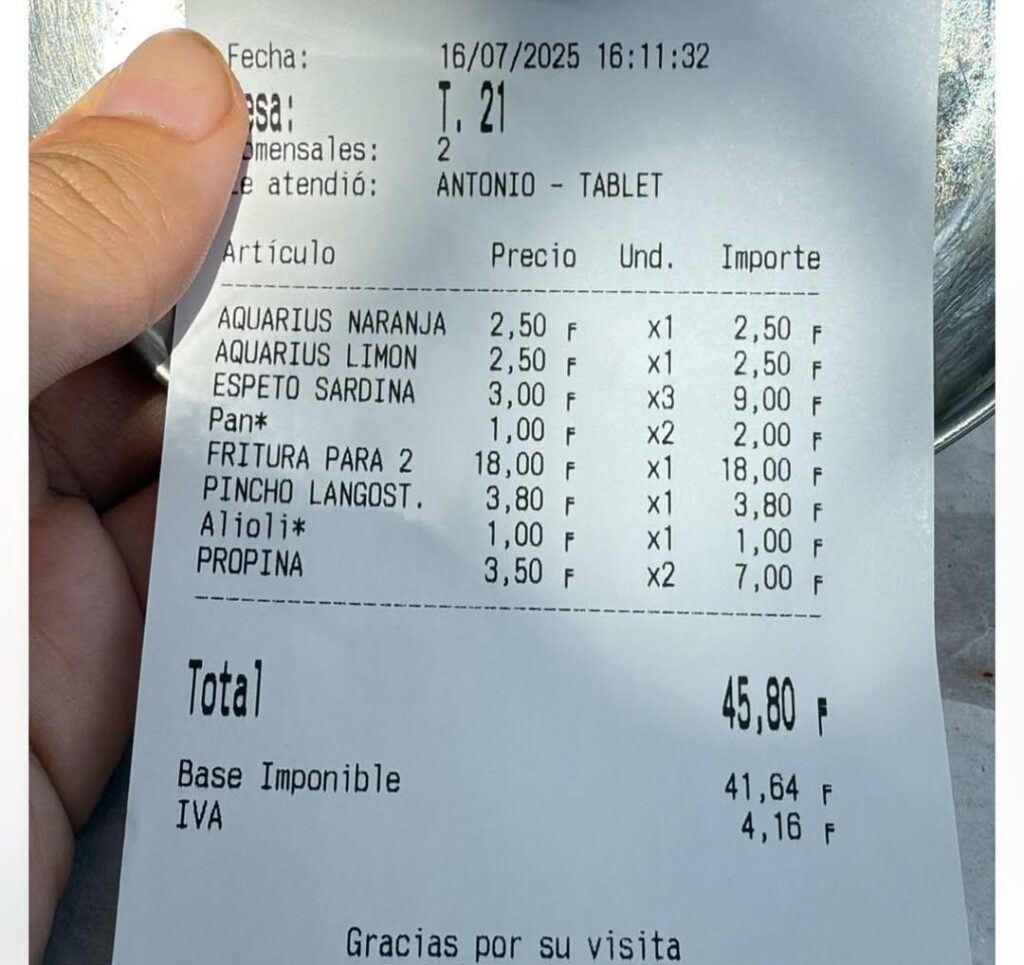 Compulsory tip reaches Spain