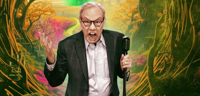comedian Lewis Black mid-rant