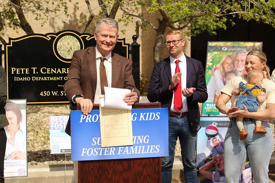 Gov. Brad Little, left, is one of many who submitted letters of support for the nomination of Alex Adams, right, to serve in the U.S. Department of Health and Human Services, or HHS. Adams' nomination advanced to the full U.S. Senate Thursday. (Photo courtesy of the Idaho Governor's Office)