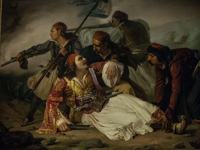 "Brothers, they bored me." See the volley that killed Atromitos Marco Botsaris. Dionysius Solomos likened his funeral to Hector's burial in Troy - MACHINE OF TIME