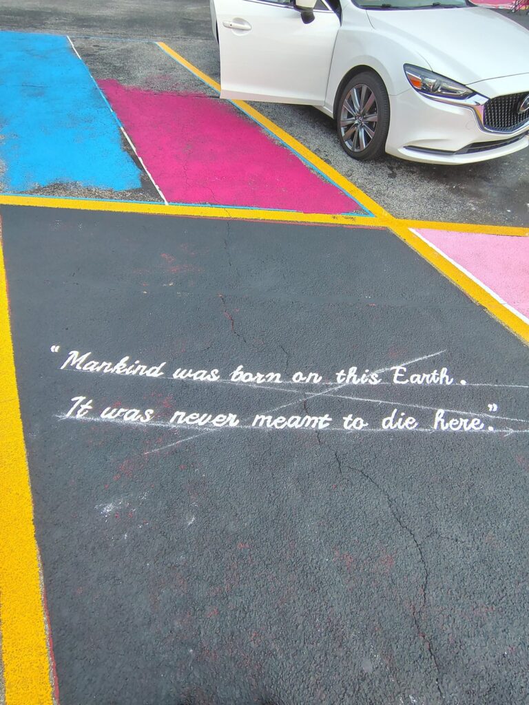 My school let us paint our parking spots as seniors