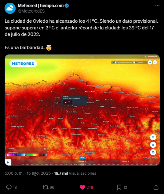 Oviedo beat your temperature record by 2 degrees
