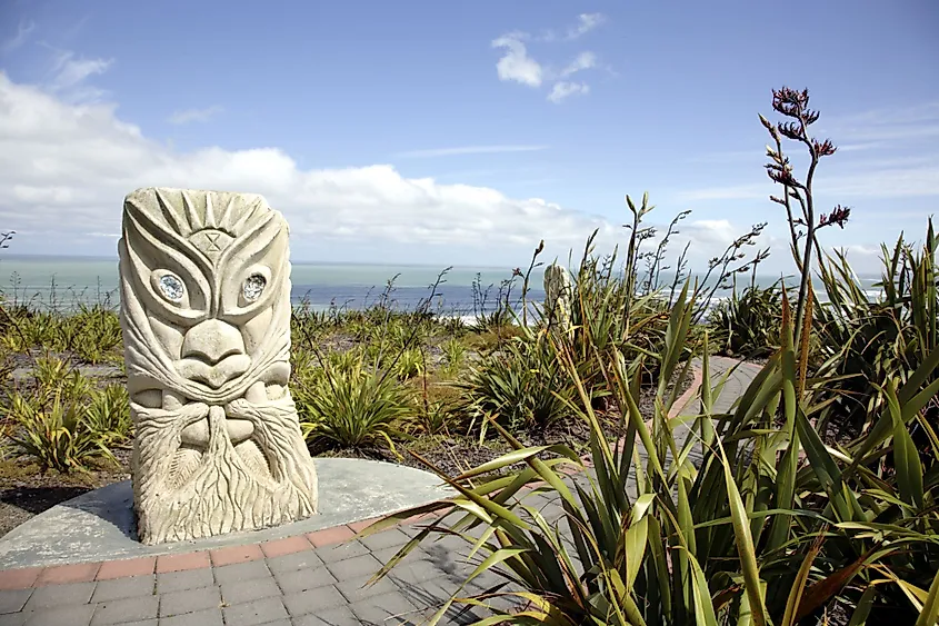 Twahiri, Maori god of wind and storm, Raglan, New Zealand