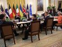 Where's Mark Carney?  President Donald Trump hosts a meeting with Ukrainian President Volodymyr Zelensky, European Commission President Ursula von der Leyen, NATO Secretary-General Mark Rutte, and other European leaders at the White House on Aug. 18, 2025 in Washington, D.C. Carney wasn't invited and spent the day in Ottawa. (Getty Images)