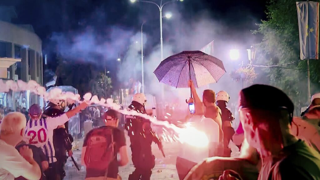 Serbia protests end in clashes, with dozens injured