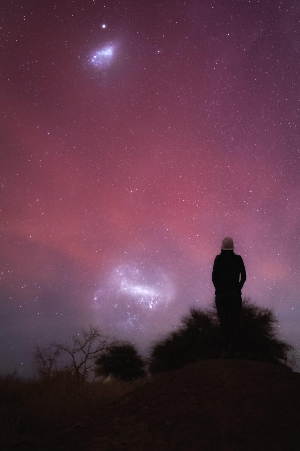 Seeing the Magellanic Clouds for the first time in the Atacama Desert (OC)