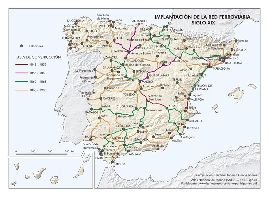 Railway Network of Spain in the 19th century (2021)