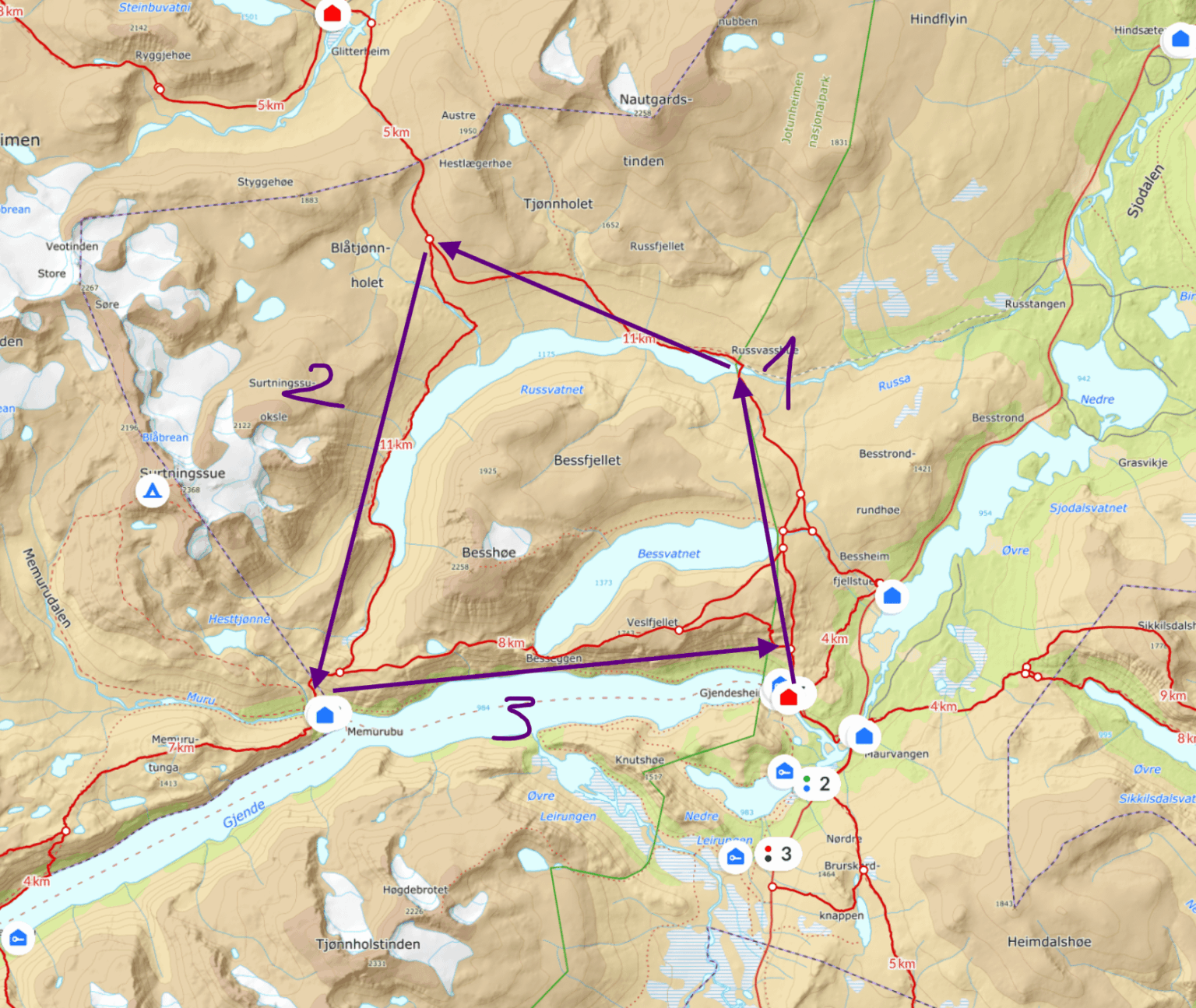 Advice on 3-day hike in Jotunheimen?