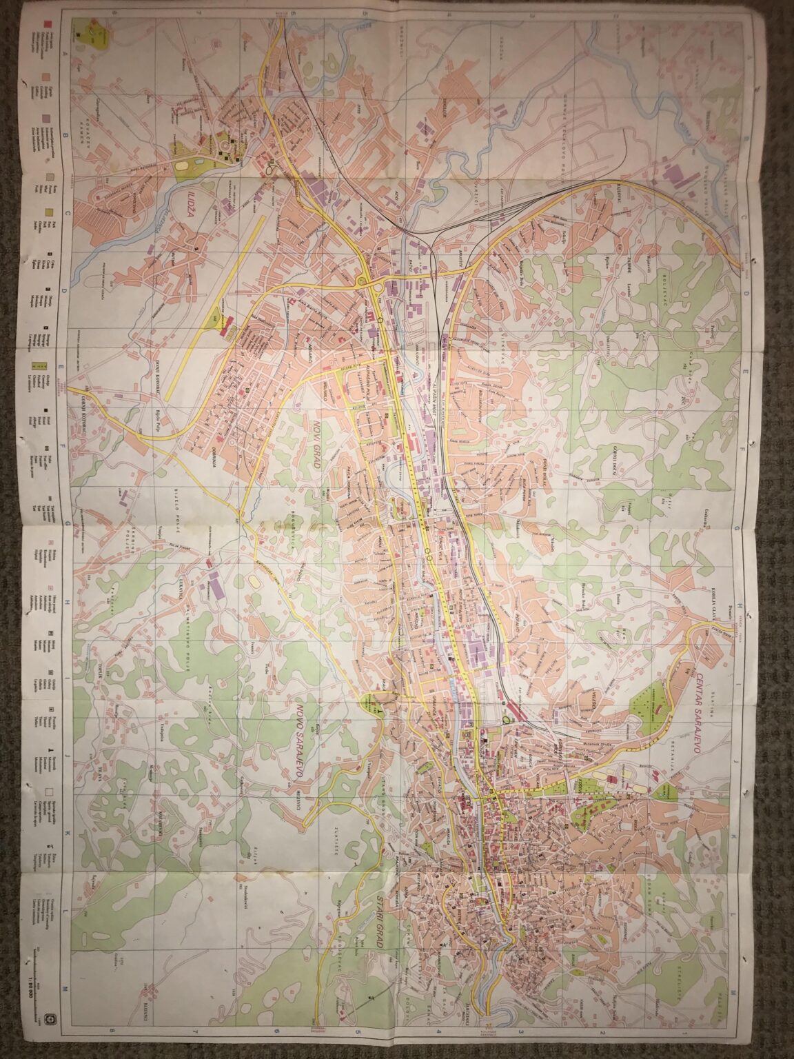 Map of pre-war Sarajevo