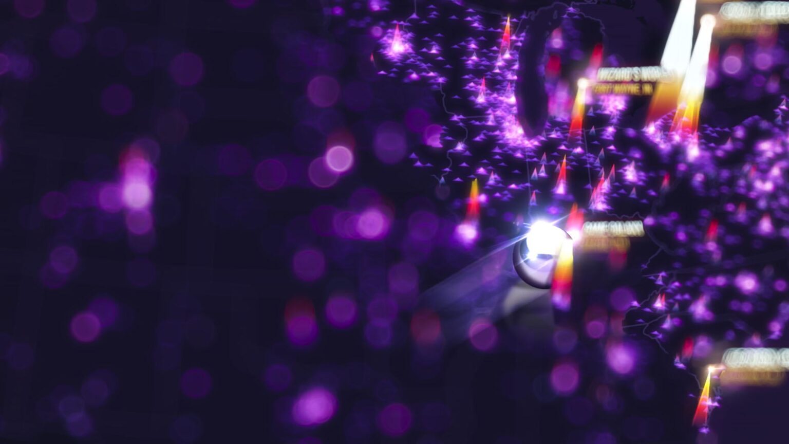 Visualization of pinball machines in the US's lower 48