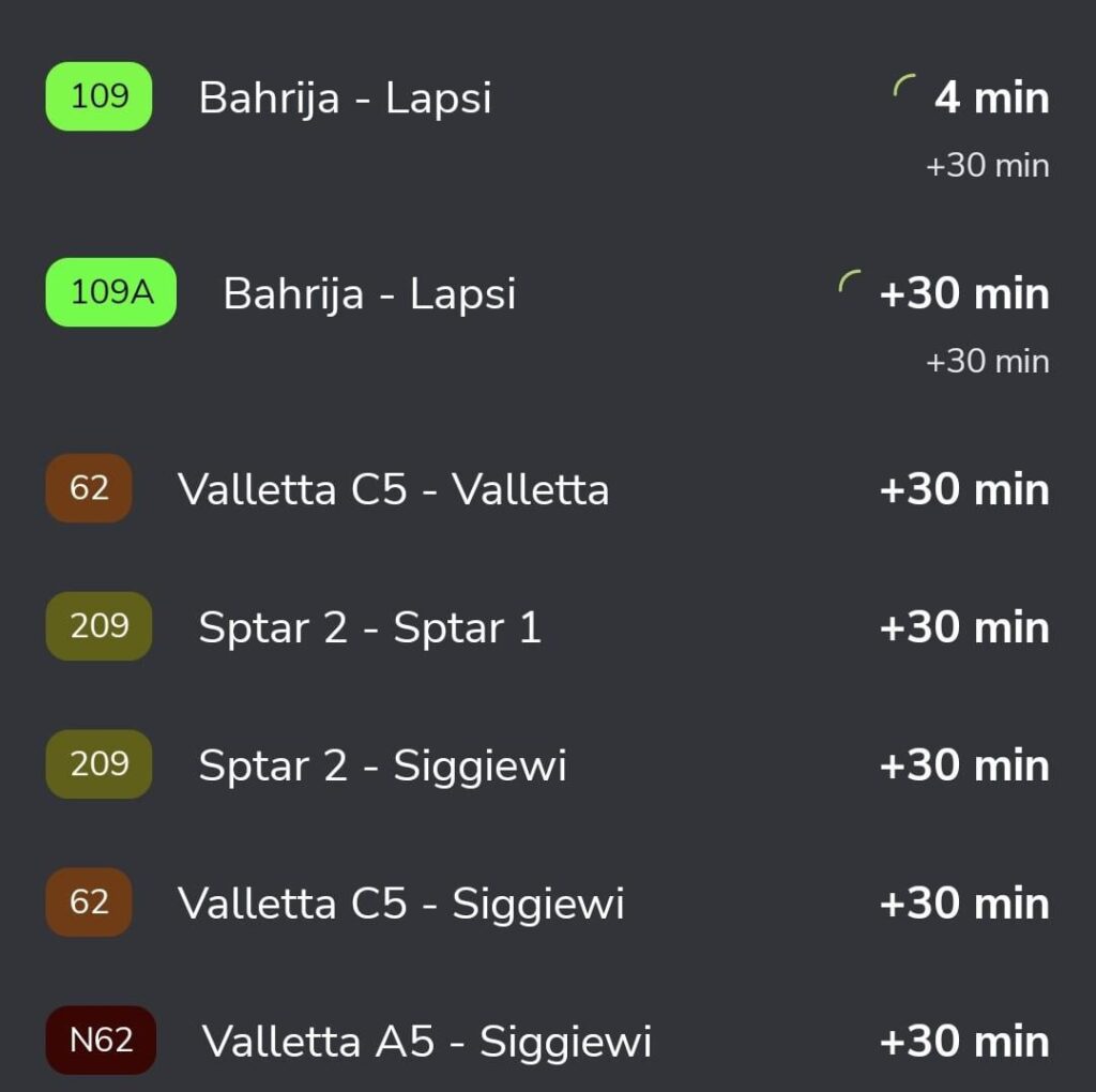 Why does the tal linja app do this even though buses are on the map and are clearly on their way?