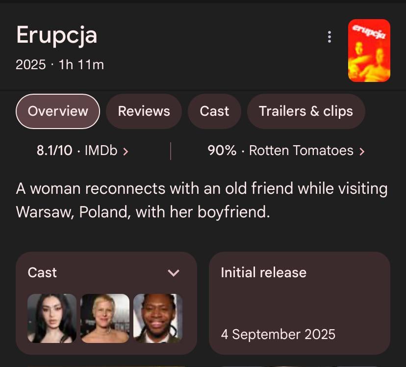 Charli xcx’s upcoming debut movie “ERUPCJA” is based in Poland
