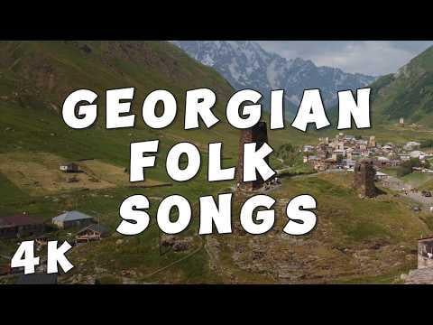 Georgian folk music & songs #1. Georgian polyphonic choir, relaxing drone video 4k From Kutaisi city