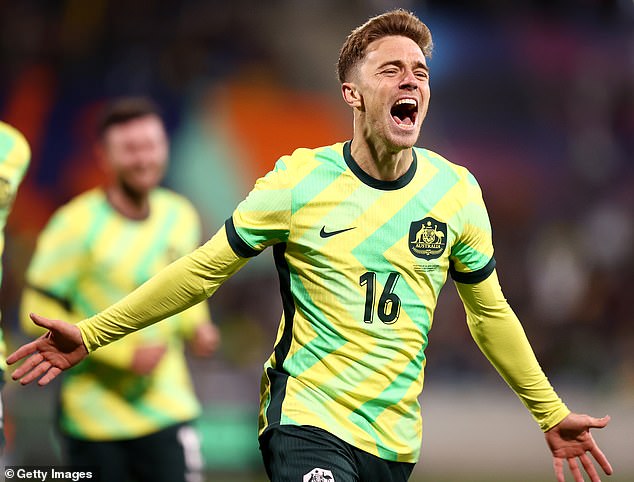 Midfielder Max Balard came off the bench to score the winner late in the second half (pictured, celebrating his goal)